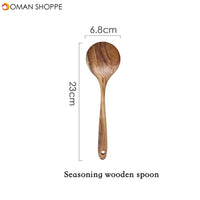 Tableware spoon colander long handle spoon wooden non-stick special spatula kitchen tool set new gift