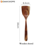 Tableware spoon colander long handle spoon wooden non-stick special spatula kitchen tool set new gift