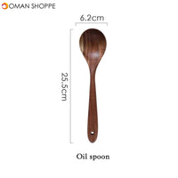 Tableware spoon colander long handle spoon wooden non-stick special spatula kitchen tool set new gift