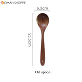 Tableware spoon colander long handle spoon wooden non-stick special spatula kitchen tool set new gift