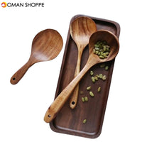 Tableware spoon colander long handle spoon wooden non-stick special spatula kitchen tool set new gift