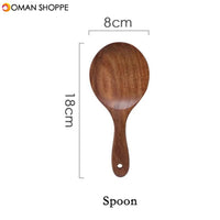 Tableware spoon colander long handle spoon wooden non-stick special spatula kitchen tool set new gift