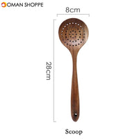 Tableware spoon colander long handle spoon wooden non-stick special spatula kitchen tool set new gift