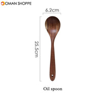 Tableware spoon colander long handle spoon wooden non-stick special spatula kitchen tool set new gift