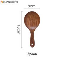 Tableware spoon colander long handle spoon wooden non-stick special spatula kitchen tool set new gift