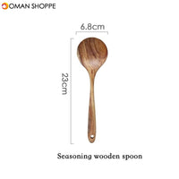 Tableware spoon colander long handle spoon wooden non-stick special spatula kitchen tool set new gift