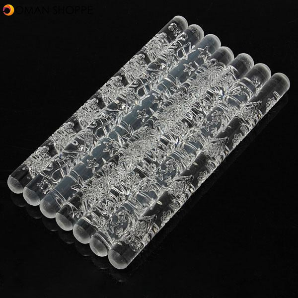 Textured Embossed Acrylic Rolling Pins Fondant Cake Decorating Tools