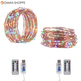 USB LED String Fairy Lights Remote Control 5M/10M/20M Copper Wire Garland Lamp