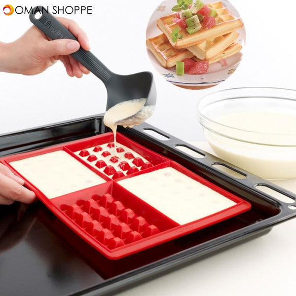 Waffle Makers Silicone 4-Cavity Waffles Cake Chocolate Pan Baking Mould Donut Maker For Kids Silicone Cake Mould Baking Mold Set