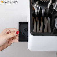 Wall Mounted / Desktop Tabletop Packaging Rack Cutter Holder Hole-free Hanging Box for Kitchen Storage