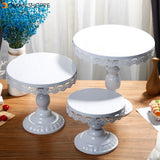 Wedding Cake Stand White Iron Table Ornaments Lace Cake Plate Fruit Dessert Tray Bakeware Dinnerware Cupcake Plates Tableware