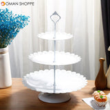 Wedding Cake Stand White Iron Table Ornaments Lace Cake Plate Fruit Dessert Tray Bakeware Dinnerware Cupcake Plates Tableware