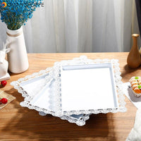 Wedding Cake Stand White Iron Table Ornaments Lace Cake Plate Fruit Dessert Tray Bakeware Dinnerware Cupcake Plates Tableware