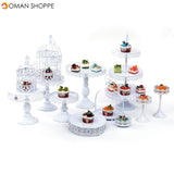 Wedding Cake Stand White Iron Table Ornaments Lace Cake Plate Fruit Dessert Tray Bakeware Dinnerware Cupcake Plates Tableware