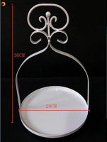 Wedding Cake Stand White Iron Table Ornaments Lace Cake Plate Fruit Dessert Tray Bakeware Dinnerware Cupcake Plates Tableware