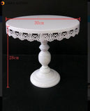 Wedding Cake Stand White Iron Table Ornaments Lace Cake Plate Fruit Dessert Tray Bakeware Dinnerware Cupcake Plates Tableware