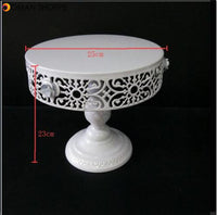 Wedding Cake Stand White Iron Table Ornaments Lace Cake Plate Fruit Dessert Tray Bakeware Dinnerware Cupcake Plates Tableware