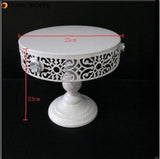 Wedding Cake Stand White Iron Table Ornaments Lace Cake Plate Fruit Dessert Tray Bakeware Dinnerware Cupcake Plates Tableware