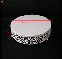 Wedding Cake Stand White Iron Table Ornaments Lace Cake Plate Fruit Dessert Tray Bakeware Dinnerware Cupcake Plates Tableware