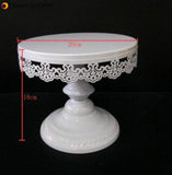 Wedding Cake Stand White Iron Table Ornaments Lace Cake Plate Fruit Dessert Tray Bakeware Dinnerware Cupcake Plates Tableware