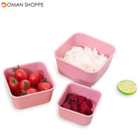 Wheat Straw 3 In 1 Fresh-keeping Box Environmental Protection Students Bento Lunch Box