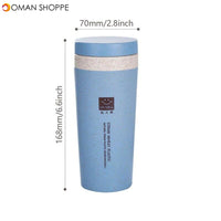 Wheat Straw Double Insulated Gift Cup Mug Kitchen Tumbler With Lid Eco-friendly Coffee Tea Mug Cups Thermos Bottle Water Bottles