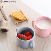 Wheat Straw Environmental Water Cup Children Breakfast Double Handle Eco-Friendly Milk Drink Cup For Baby