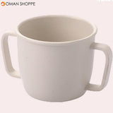 Wheat Straw Environmental Water Cup Children Breakfast Double Handle Eco-Friendly Milk Drink Cup For Baby