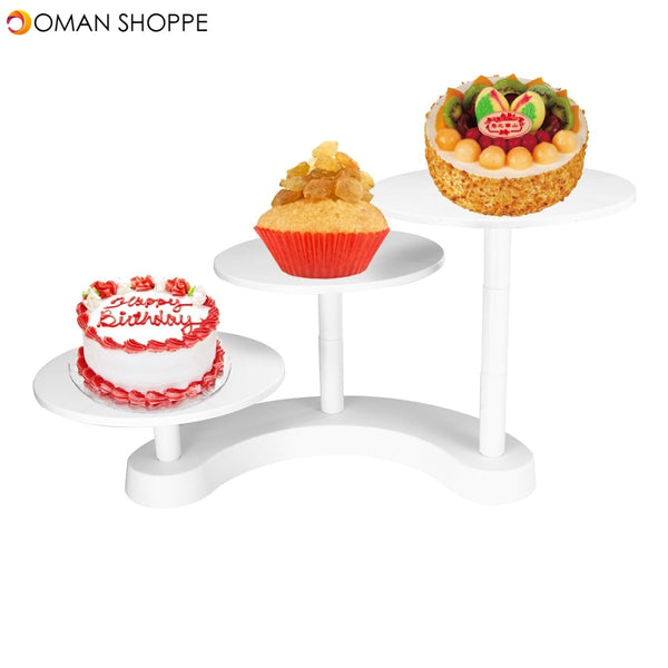 White 3 Tiers Cake Stands Plastic Cupcake Dessert Wedding Birthday Party Display Decorations