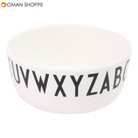 White Alphabet Bowl Kids Baby Toddler Feeding Anti-drop Dinner Snacks Safe Kids Bowl