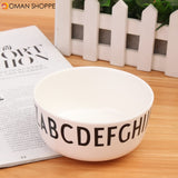 White Alphabet Bowl Kids Baby Toddler Feeding Anti-drop Dinner Snacks Safe Kids Bowl