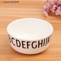 White Alphabet Bowl Kids Baby Toddler Feeding Anti-drop Dinner Snacks Safe Kids Bowl