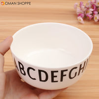 White Alphabet Bowl Kids Baby Toddler Feeding Anti-drop Dinner Snacks Safe Kids Bowl