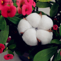 White Cotton Artificial Flowers DIY Christmas Wreath Accessories Natural Dried Flower Garland Flower Wall Material