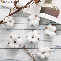 White Cotton Artificial Flowers DIY Christmas Wreath Accessories Natural Dried Flower Garland Flower Wall Material