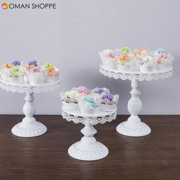 White Round Cake Cupcake Stand Modern Dessert Wedding Birthday Party Event Decor