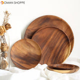 Whole Wood Pan Plate Fruit Dishes Saucer Tea Tray Dessert Dinner Bread Wood Plates Solid Wood Round