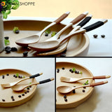 Wood 2 Pcs Spoon And Fork Dinnerware Sets Flatware Sets Wooden Spoon Fork Environmental Protection Flatware Set Kitchen Tools