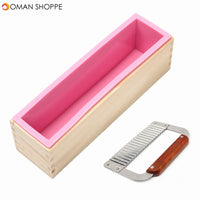 Wooden Loaf Soap Mould Silicone With Lid Making Baking Tool Cake Biscuit Cutter Baking Mold