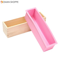 Wooden Loaf Soap Mould Silicone With Lid Making Baking Tool Cake Biscuit Cutter Baking Mold