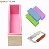 Wooden Loaf Soap Mould Silicone With Lid Making Baking Tool Cake Biscuit Cutter Baking Mold