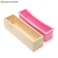 Wooden Loaf Soap Mould Silicone With Lid Making Baking Tool Cake Biscuit Cutter Baking Mold