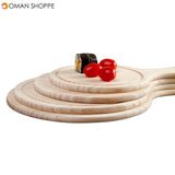 Wooden Pizza board Round with Hand Pizza Baking Tray Pizza Stone Cutting Board Platter Pizza Cake Bakeware Tools