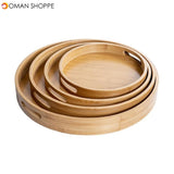 Wooden Round Serving Tray Wood Plate