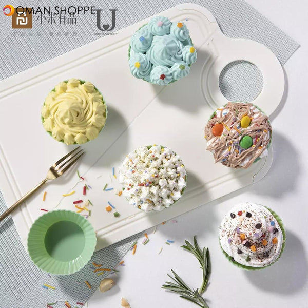 Youpin Baking Molds Silicone Cake Mould Set Cute Muffin Cup Reusable Baking Mold Kitchen Pastry Tools Bakeware